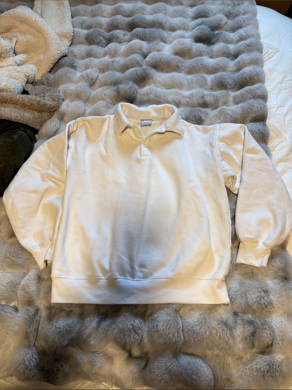 TNA White Polo-Neck Pullover Sweatshirt - Picture 4 of 7
